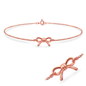 Rose Gold Plated Adorable Bow Silver Bracelet BRS-132-RO-GP